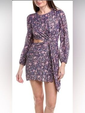 Maje Purple Floral Cut out Dress size 42